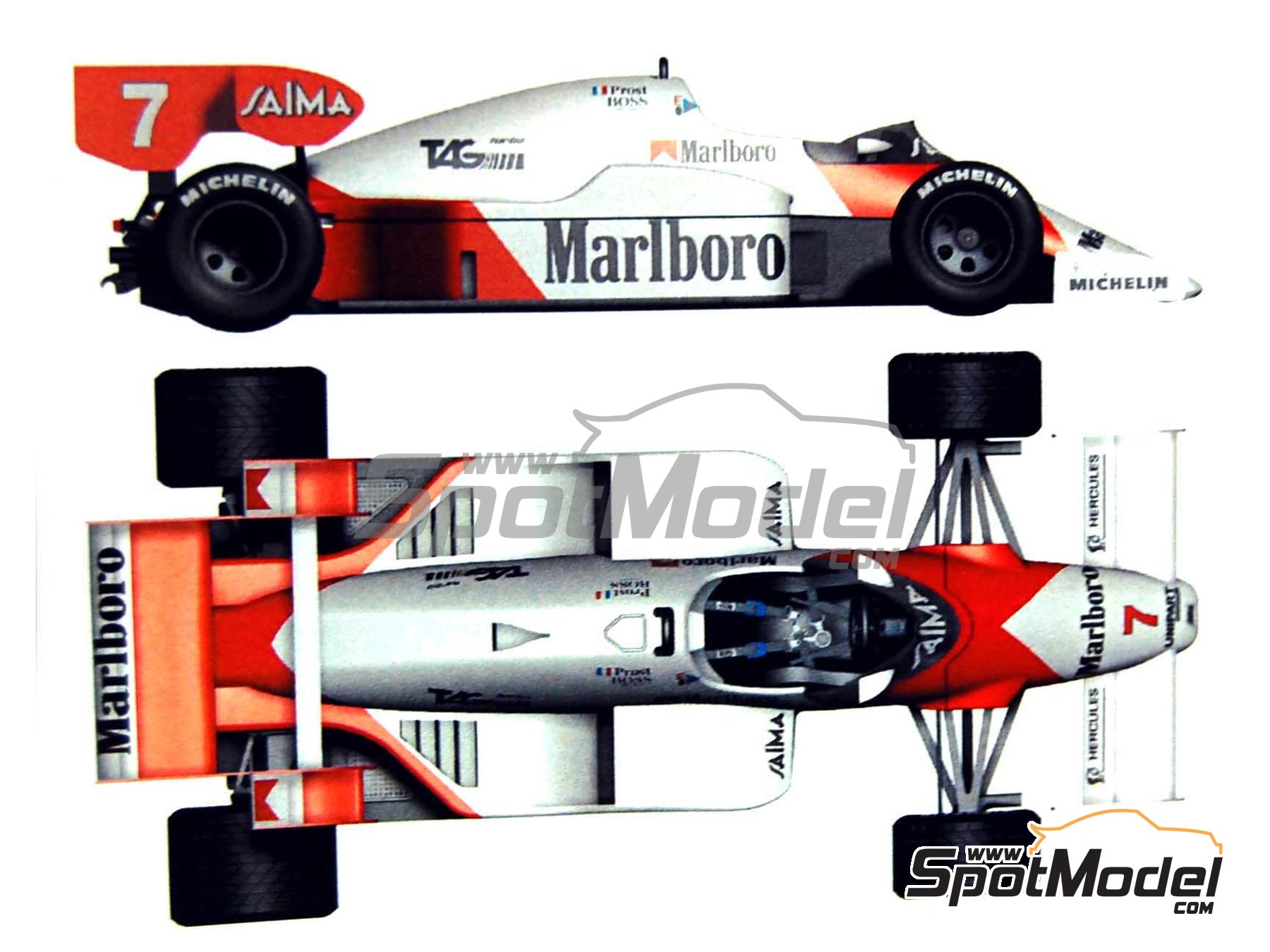 タメオTAMEO 1/43キット WCT84 MCLAREN TAG MP4/2 Tameo Kits WCT084: Car scale model kit 1/43 scale - McLaren